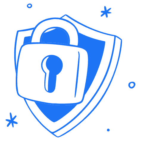 Padlock and shield representing account security